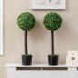 Set de 2 Arbustos Artificiales Decorativos 60cm Boj Sintético para Decoración Interior y Exterior Ø20x60 cm Verde Set de 2 Arbustos Artificiales Decorativos 60cm Boj Sintético para Decoración Interior y Exterior Ø20x60 cm Verde