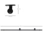 Herrajes para Puerta Corredera 200 cm Kit de Accesorios para Puerta de Granero de Madera 200x40x0,6 cm Negro