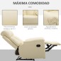 Sillón Relax Reclinable hasta 150° Tapizado en PU Butaca de Salón con Reposapiés Retráctil Respaldo Alto Resposabrazos para Dorm
