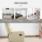 Sillón Relax Reclinable hasta 150° Tapizado en PU Butaca de Salón con Reposapiés Retráctil Respaldo Alto Resposabrazos para Dorm