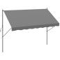 Toldo Manual Retráctil 300x175x210-310 cm Ajustable con Manivela Protección Solar UV40+ para Balcón Terraza Gris