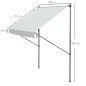 Toldo Manual Retráctil 200x175x210-310 cm Ajustable con Manivela Protección Solar UV40+ para Balcón Terraza Crema