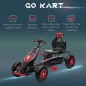 Go Kart a Pedales Infantil con Asiento Ajustable Neumáticos Inflables Amortiguador y Freno de Mano 121x58x61 cm Rojo