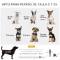 Cochecito para Perros Pequeños Plegable con Ventanas de Malla Cojín Lavable Correas de Seguridad y Marco de Acero Gris