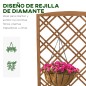 Jardinera con Celosía de Madera para Trepadoras Cultivos Plantas en Terraza Jardín Balcón 60x30x122,5 cm Natural