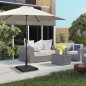 Base para Sombrilla de Resina 19 kg para Mástil de Ø32/38/48 mm para Jardín Terraza Patio 51x51x32 cm Negro