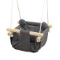 Columpio para Bebé con Altura Ajustable para Niños de 9-36 Meses 40x40x110-180 cm Gris y Madera