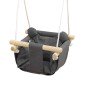Columpio para Bebé con Altura Ajustable para Niños de 9-36 Meses 40x40x110-180 cm Gris y Madera