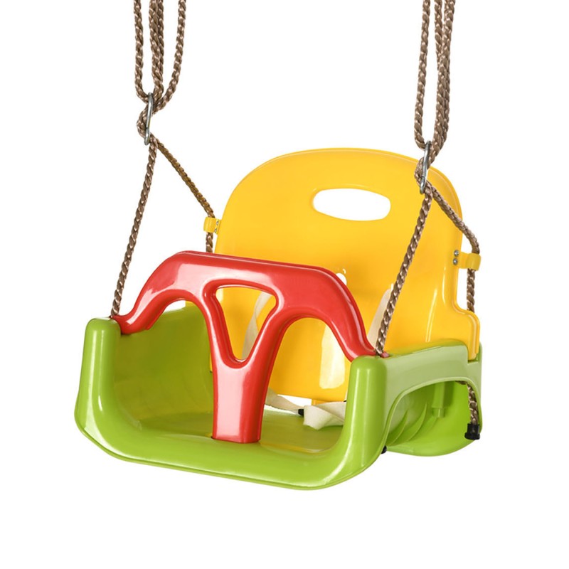 Columpio para Bebés con Respaldo Desmontable y Barra en T para 9-36 Meses 42x33x120-180 cm Multicolor