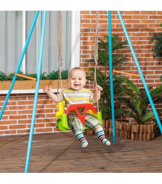 Columpio para Bebés con Respaldo Desmontable y Barra en T para 9-36 Meses 42x33x120-180 cm Multicolor