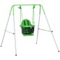Columpio Infantil para 6-36 Meses con Respaldo y Cinturón de Seguridad para Interior Exterior 122x146x122 cm Verde