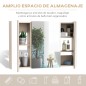 Armario de Baño con Espejo 3 Puertas y Estantes Ajustables para Aseo Estilo Moderno 90x60x13,5 cm Roble