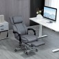 Silla de Oficina Reclinable y Giratoria con 6 Puntos de Masaje Vibratorio con Mando de Control 65x61x108-118 cm Gris