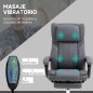 Silla de Oficina Reclinable y Giratoria con 6 Puntos de Masaje Vibratorio con Mando de Control 65x61x108-118 cm Gris