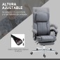 Silla de Oficina Reclinable y Giratoria con 6 Puntos de Masaje Vibratorio con Mando de Control 65x61x108-118 cm Gris
