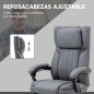 Silla de Oficina Reclinable y Giratoria con 6 Puntos de Masaje Vibratorio con Mando de Control 65x61x108-118 cm Gris
