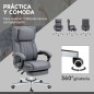Silla de Oficina Reclinable y Giratoria con 6 Puntos de Masaje Vibratorio con Mando de Control 65x61x108-118 cm Gris