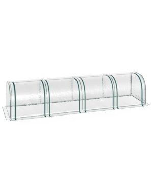 Invernadero para Jardín Terraza 395x100x80 cm para Cultivo de Plantas Tipo Túnel Marco Acero y PVC Transparente y Verde