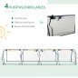 Invernadero para Jardín Terraza 395x100x80 cm para Cultivo de Plantas Tipo Túnel Marco Acero y PVC Transparente y Verde