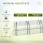 Invernadero para Jardín Terraza 395x100x80 cm para Cultivo de Plantas Tipo Túnel Marco Acero y PVC Transparente y Verde