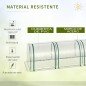 Invernadero para Jardín Terraza 395x100x80 cm para Cultivo de Plantas Tipo Túnel Marco Acero y PVC Transparente y Verde