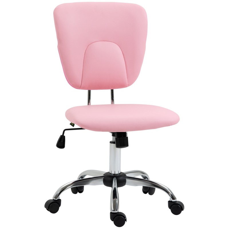 Silla de Oficina Giratoria con Altura Ajustable y Función Basculante para Escritorio Estudio 50x54x87,5-96,5 cm Rosa
