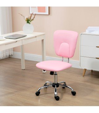 Silla de Oficina Giratoria con Altura Ajustable y Función Basculante para Escritorio Estudio 50x54x87,5-96,5 cm Rosa