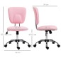 Silla de Oficina Giratoria con Altura Ajustable y Función Basculante para Escritorio Estudio 50x54x87,5-96,5 cm Rosa