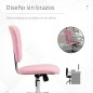 Silla de Oficina Giratoria con Altura Ajustable y Función Basculante para Escritorio Estudio 50x54x87,5-96,5 cm Rosa