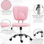 Silla de Oficina Giratoria con Altura Ajustable y Función Basculante para Escritorio Estudio 50x54x87,5-96,5 cm Rosa