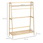 Perchero de Pie de Madera de Bambú para Ropa con 2 Estantes 2 Ganchos y Barra para Colgar 114x40x139 cm Natural