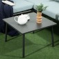 Conjunto de Muebles de Ratán de Exterior Sofá de Esquina con Cojines y Mesa de Centro para Terraza Patio Gris