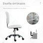 Silla de Oficina Giratoria con Altura Ajustable y Función Basculante para Escritorio Estudio 50x54x87,5-96,5 cm Blanco
