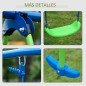 Juego de Columpios de Jardín de Metal con Altura Ajustable 2 Columpios y Balancín 280x140x178 cm Verde y Azul Juego de Columpios de Jardín de Metal con Altura Ajustable 2 Columpios y Balancín 280x140x178 cm Verde y Azul