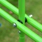 Juego de Columpios de Jardín de Metal con Altura Ajustable 2 Columpios y Balancín 280x140x178 cm Verde y Azul Juego de Columpios de Jardín de Metal con Altura Ajustable 2 Columpios y Balancín 280x140x178 cm Verde y Azul
