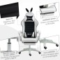Silla Gaming Profesional de Cuero PU con Altura Ajustable Inclinable 135° Reposacabezas 65x63x136-142 cm Negro y Blanco