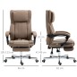 Silla de Oficina Reclinable y Giratoria con 6 Puntos de Masaje Vibratorio con Mando de Control 65x61x108-118 cm Marrón