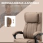 Silla de Oficina Reclinable y Giratoria con 6 Puntos de Masaje Vibratorio con Mando de Control 65x61x108-118 cm Marrón