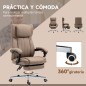 Silla de Oficina Reclinable y Giratoria con 6 Puntos de Masaje Vibratorio con Mando de Control 65x61x108-118 cm Marrón