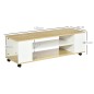 Mueble de TV Flotante y Ruedas con 2 Estantes para Televisores de hasta 55 Pulgadas 120x40x38,5 cm Blanco