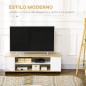 Mueble de TV Flotante y Ruedas con 2 Estantes para Televisores de hasta 55 Pulgadas 120x40x38,5 cm Blanco
