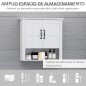 Armario de Pared para Baño con 2 Puertas y Estante Abierto para Aseo Dormitorio Ducha 60x19,8x58 cm Blanco