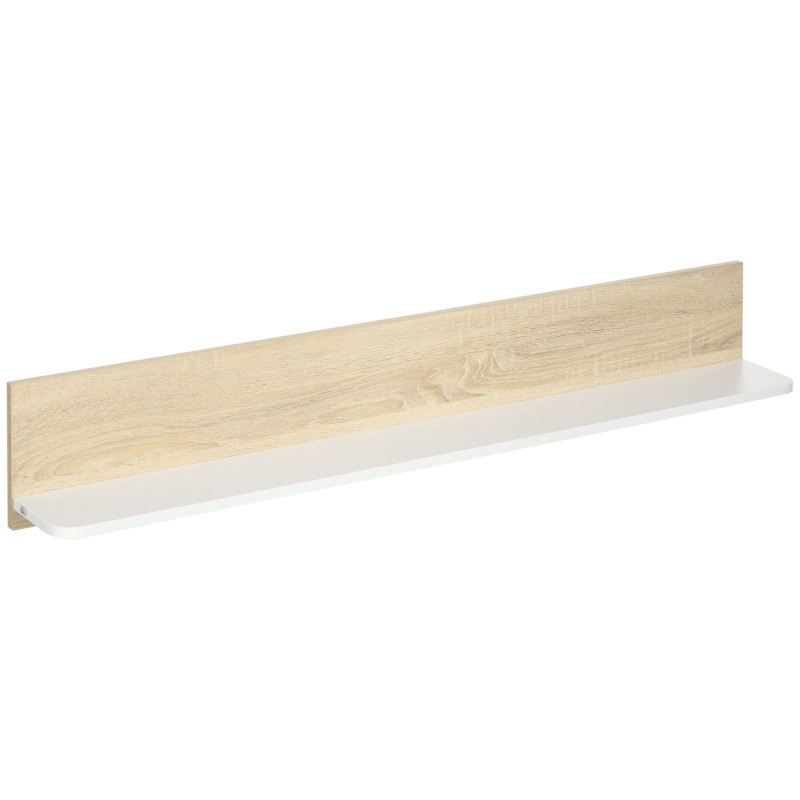 Estante Flotante de Madera Balda de Pared para Salón Dormitorio Pasillo Cocina Baño 120x15x20 cm Roble y Blanco