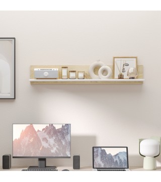 Estante Flotante de Madera Balda de Pared para Salón Dormitorio Pasillo Cocina Baño 120x15x20 cm Roble y Blanco