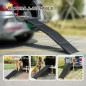 Rampa Plegable para Perros de Aluminio con Superficie Antideslizante Asa y Gancho Carga 80 kg 158x43,5x2,5 cm Negro