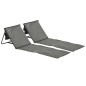 Conjunto de 2 Esterillas de Playa Plegable con Respaldo Reclinable y Bolsa de Transporte 142x51x40 cm Gris