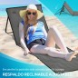 Conjunto de 2 Esterillas de Playa Plegable con Respaldo Reclinable y Bolsa de Transporte 142x51x40 cm Gris