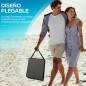 Conjunto de 2 Esterillas de Playa Plegable con Respaldo Reclinable y Bolsa de Transporte 142x51x40 cm Gris