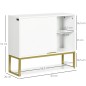Armario de Pared para Baño con Puerta Estante Ajustable y Almacenamiento Inferior 60x20x51 cm Blanco