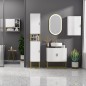 Armario de Pared para Baño con Puerta Estante Ajustable y Almacenamiento Inferior 60x20x51 cm Blanco
